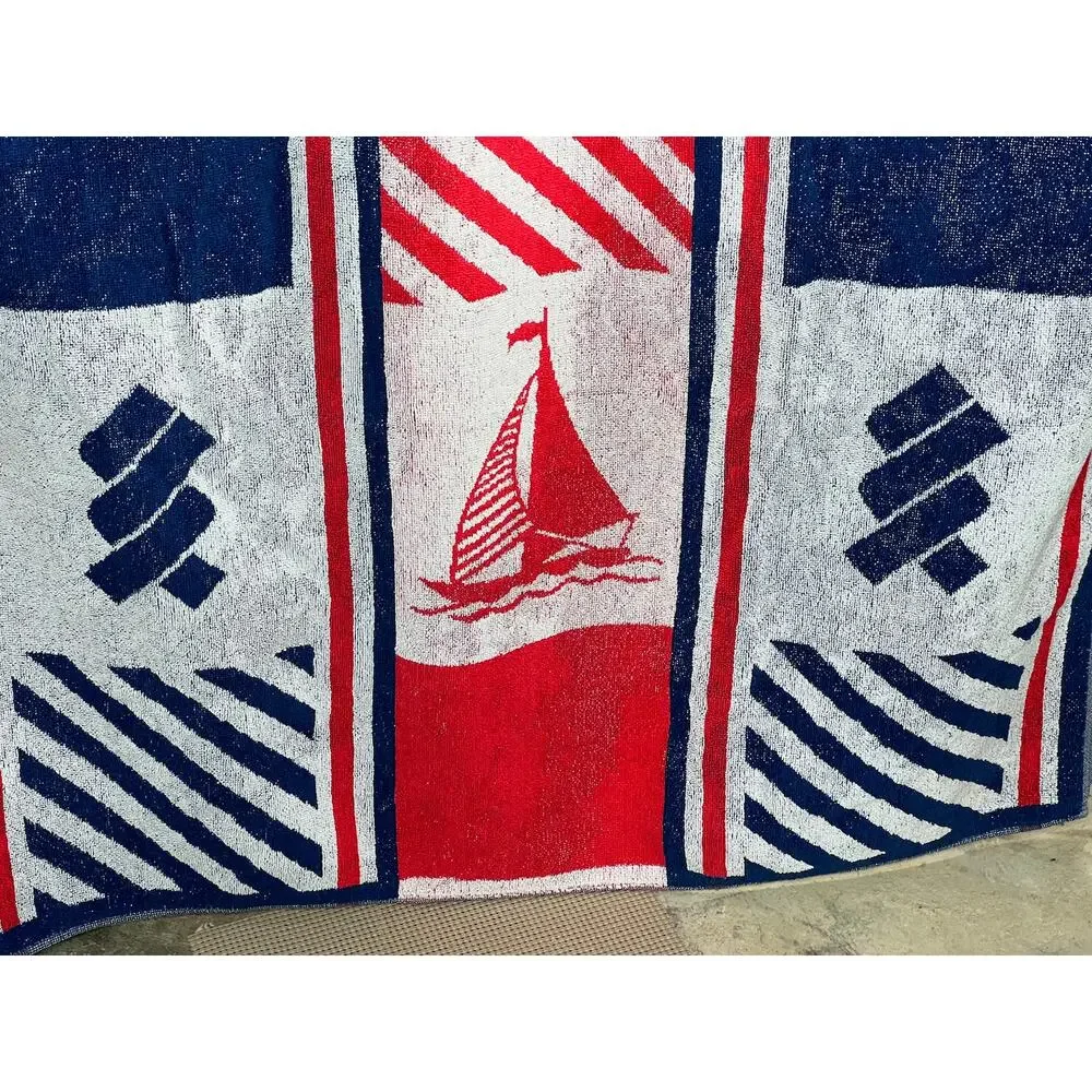 beach towel Fairsky cruise striped sailboat blue red